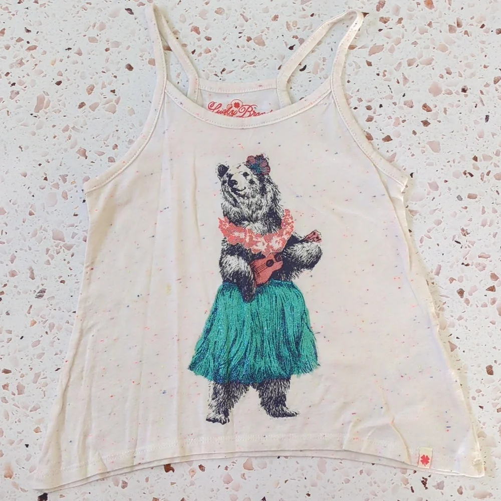 Lucky Brand | Hula Ukulele Glitter Bear Graphic Camisole Top | 4
